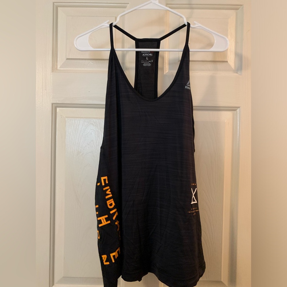 Large Black Les Mills Reebok workout tank